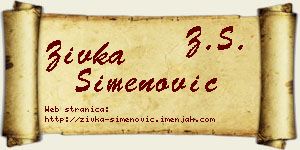 Živka Simenović vizit kartica